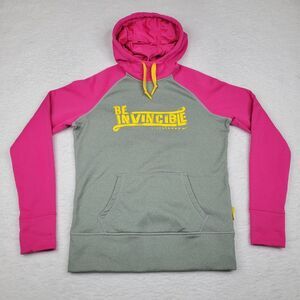 Nike Hoodie Womens Medium Pink‎ Gray Livestrong Therma Fit Sweatshirt Pullover